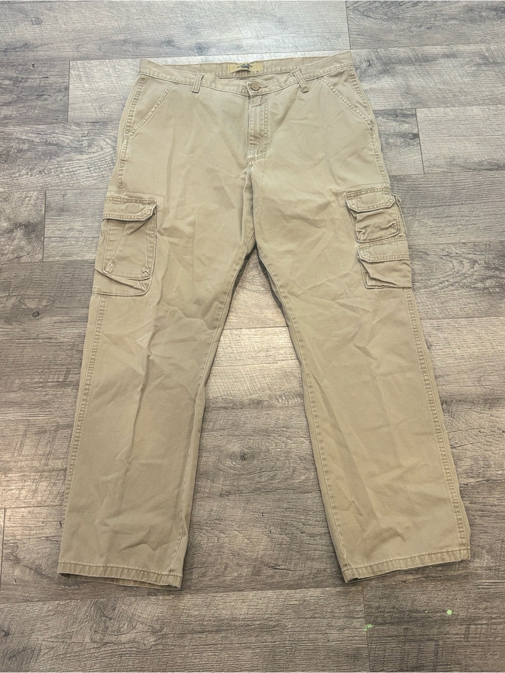 Wrangler JEAN CO Men's Beige Cotton Twill Cargo Pants Straight Regular Fit 36|32